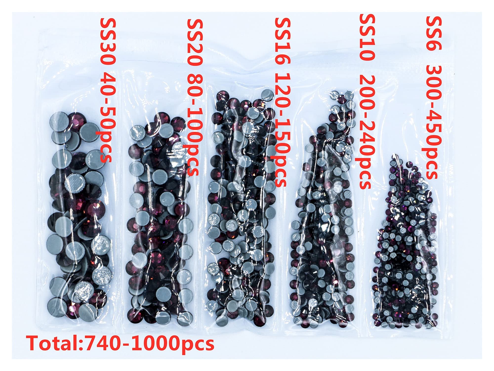 Strass Hotfix SS6 à SS30 Multicolore - Lot De 2500 Pièces - Coquelicot Et Coccinelle - France