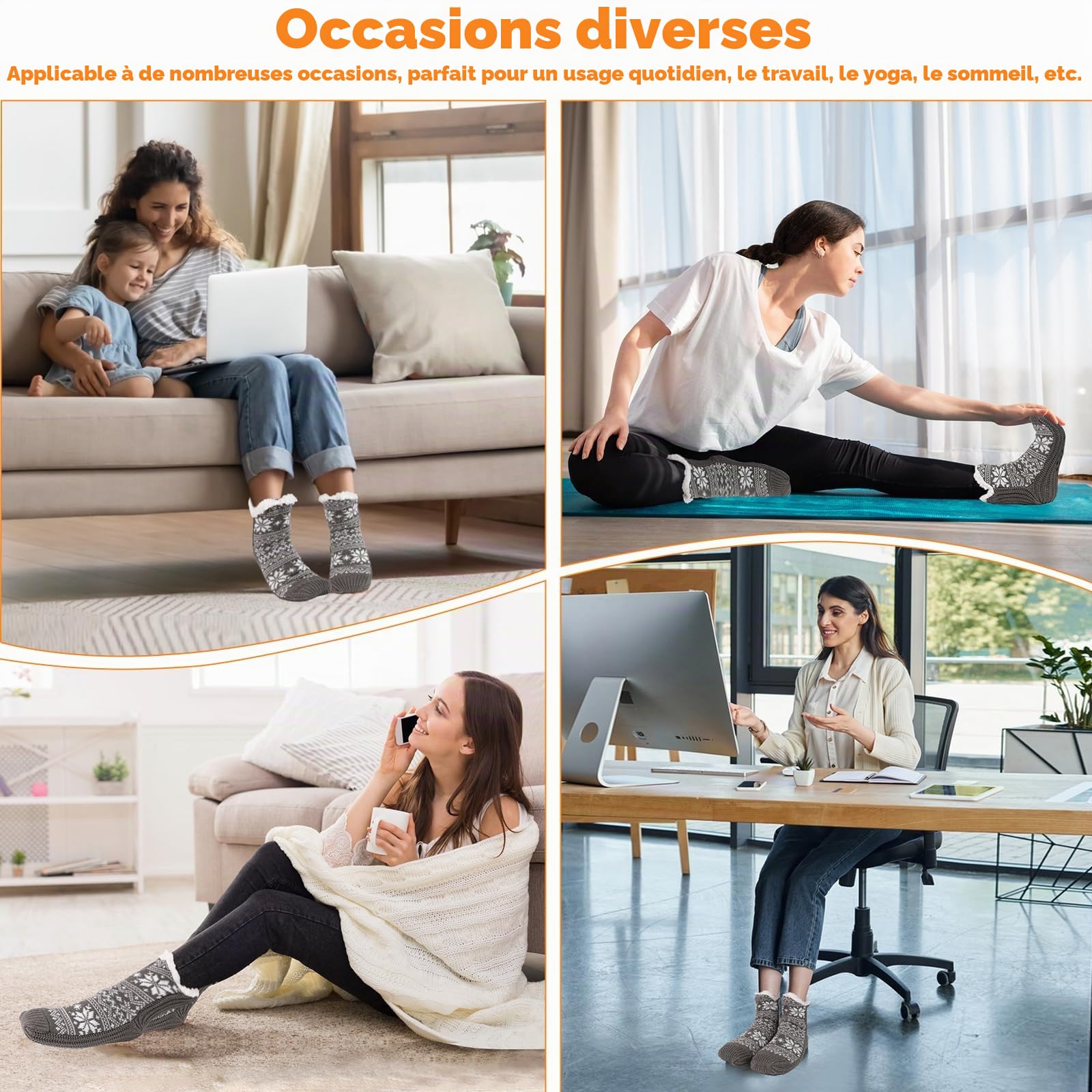 Coikes Chauffe-Pieds Électriques Chauffe-Pieds Électrique Doux Chaussettes Chauffantes 3 Températures Réglables Électriques USB Charge Pieds Chauffe Pied Chaussettes Chauffées