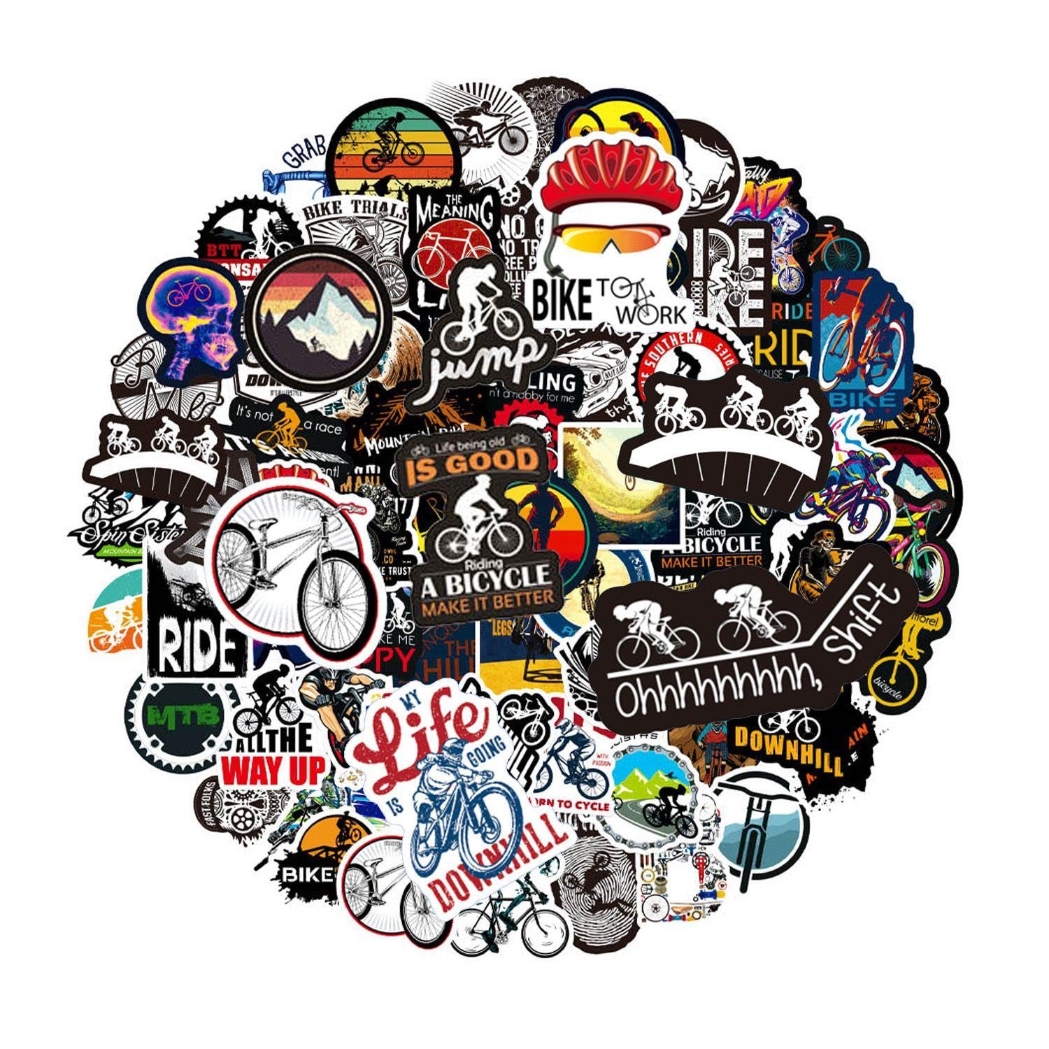 Qihuan Color 100 Cycling Stickers, Creative Cartoon Graffiti Stickers, Diy Skateboard Notebook Decorative Stickers, Fun Aesthetic Stickers, Scrapbook Stickers.