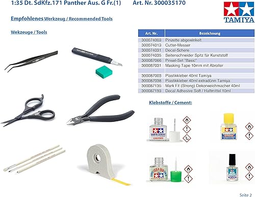 Miniatura 3 de Tamiya 35170 135 Panther Tipo G Versión temprana Tanque Modelo Kit de Plástico