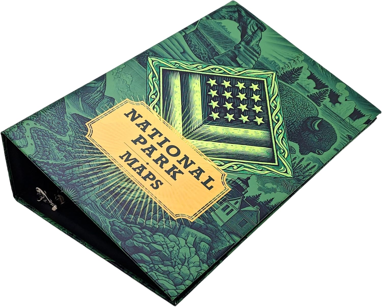 National Parks Map Collection Binder – Includes 16 Plastic Sleeve Protectors (Folder + 16 Plastic Sheet)
