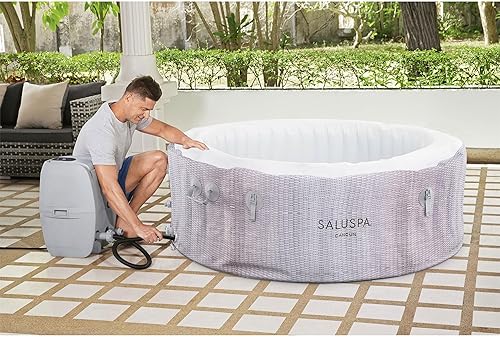 Miniatura 21 de Bestway SaluSpa Fiji Signature AirJet - Bañera de hidromasaje inflable para 2-4 personas, 71 x 26 pulgadas, spa portátil redondo con 120 chorros