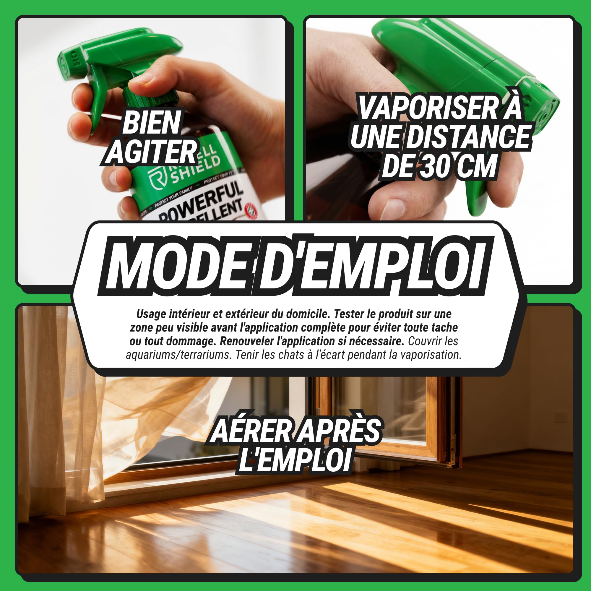 RepellShield® Spray Anti Tique Humain -500ml- Protection Cutanée & Textile - Non Tachant - Usage Intérieur & Extérieur - Solution Multi-Usage Anti Tiques avec Extrait de Chrysanthème