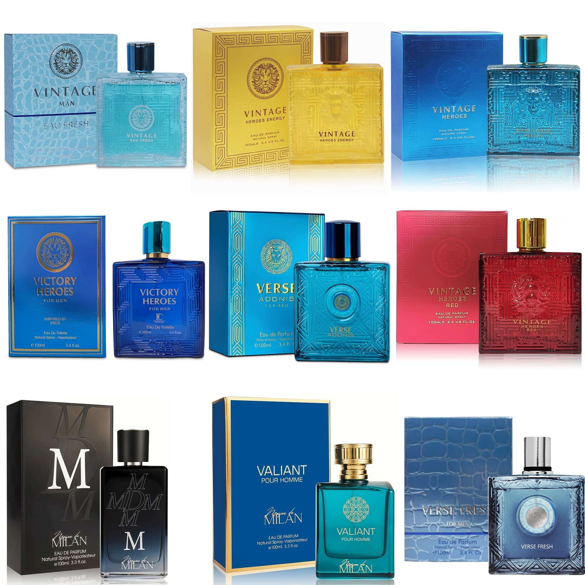 Amazon.com : A CENTER Men's Cologne Sampler Set (100ml Each*9PCS