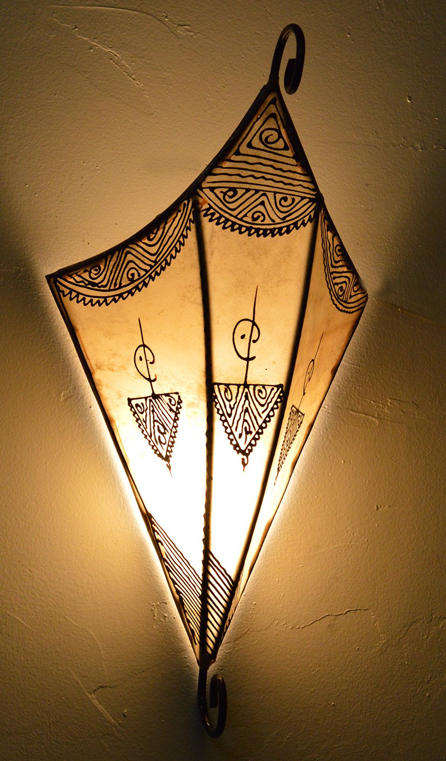 Henna Lamps & Sconces Moroccan Handmade Goat Leather Sconce Henna Tattoo Shade