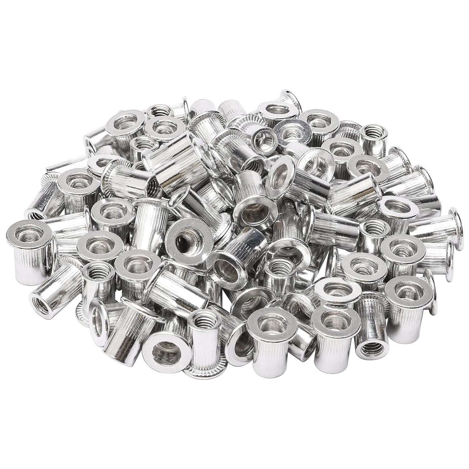 50 dadi per rivetti M6, in acciaio inox, dadi per rivetti ciechi, dadi filettati a testa piatta, dadi per fissaggio mobili, decorazioni artigianali