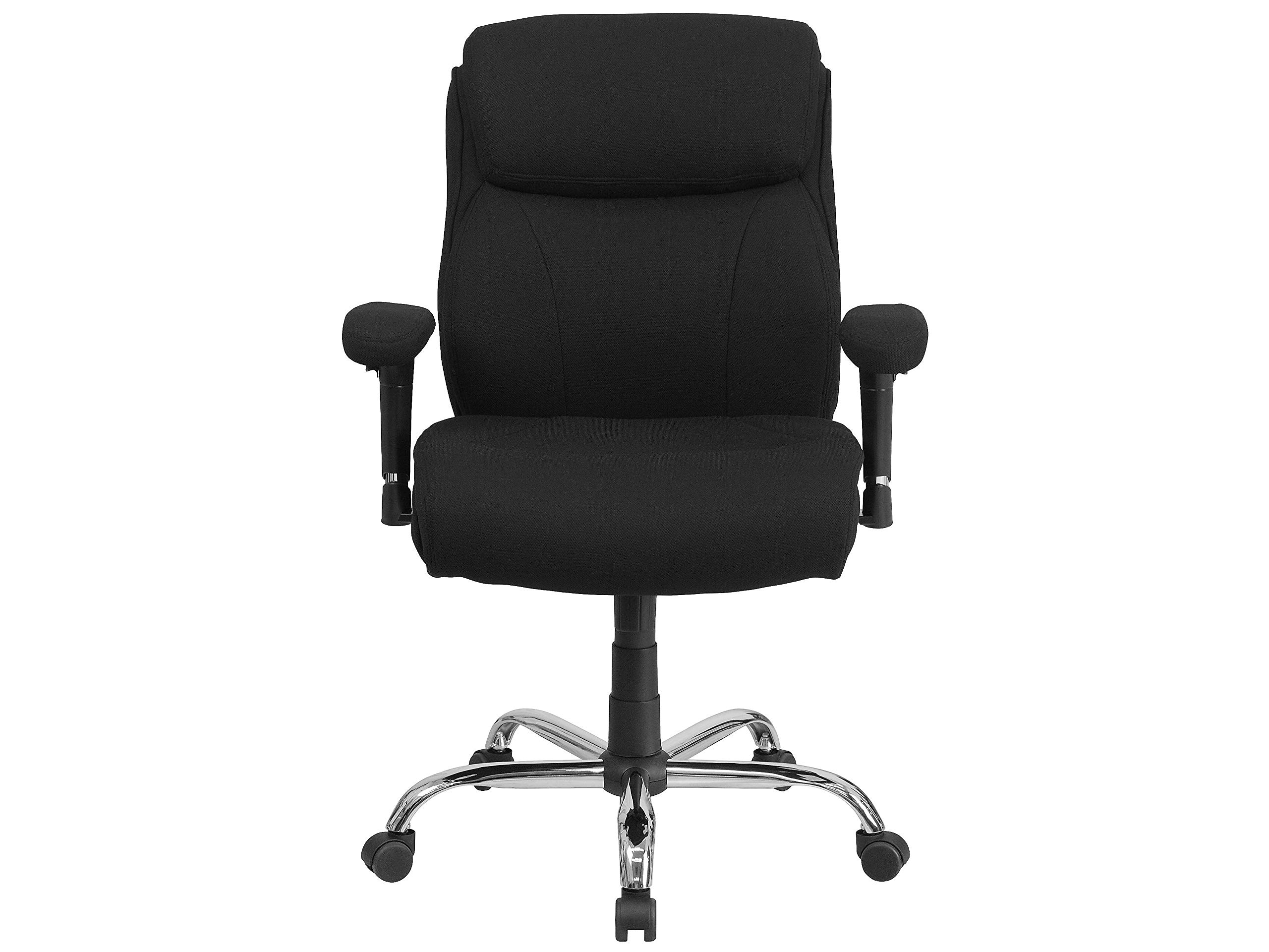 Flash FurnitureHERCULES Series Big & Tall 400 lb. Rated Black Fabric Ergonomic Task Office Chair with Line Stitching and Adjustable Arms