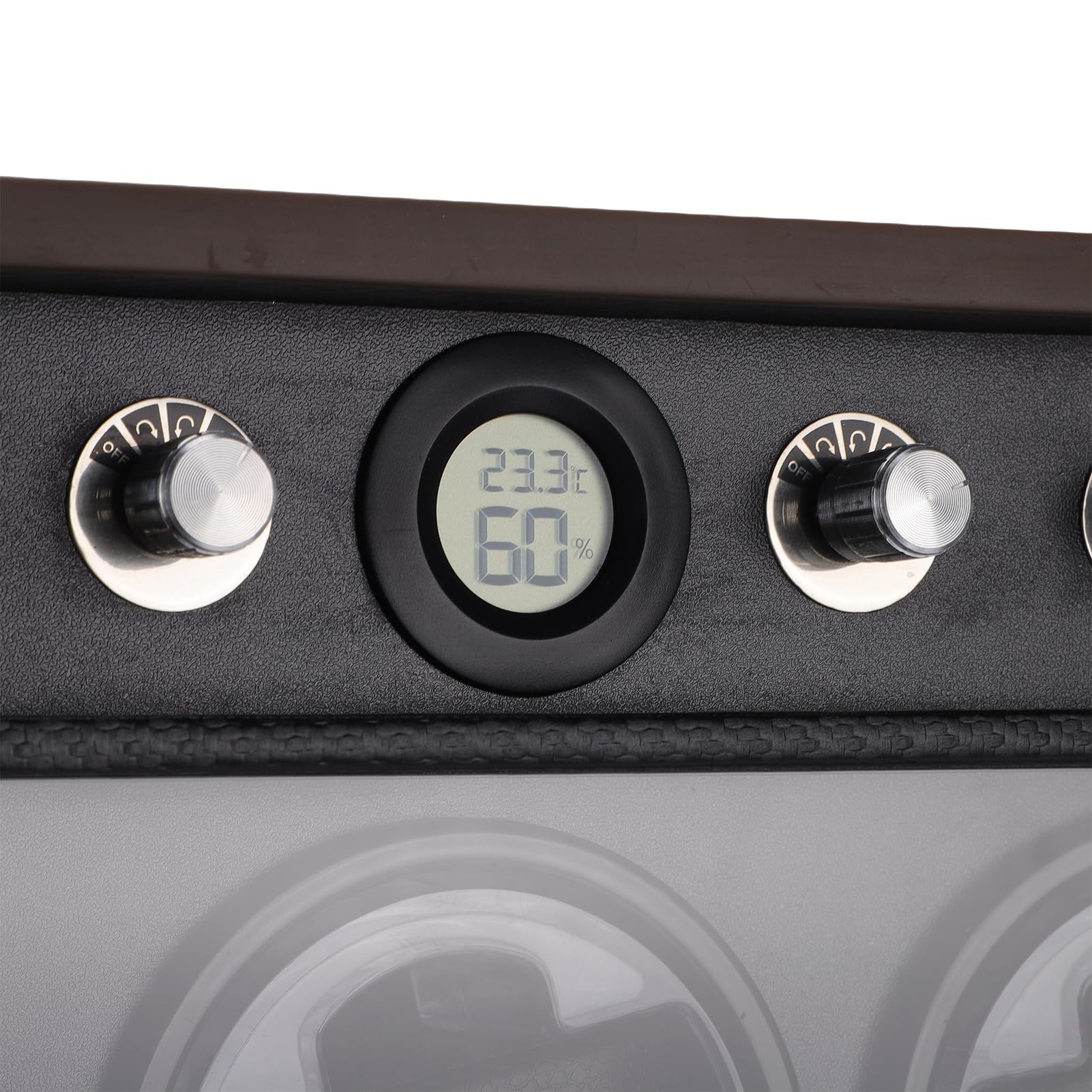 Alomejor Caricaorologi, Funzionamento Silenzioso a 10 DB con Lente Traslucida di Grado Ottico e Sensore di umidità della Temperatura, per Orologi Automatici con Luce LED Bluetooth
