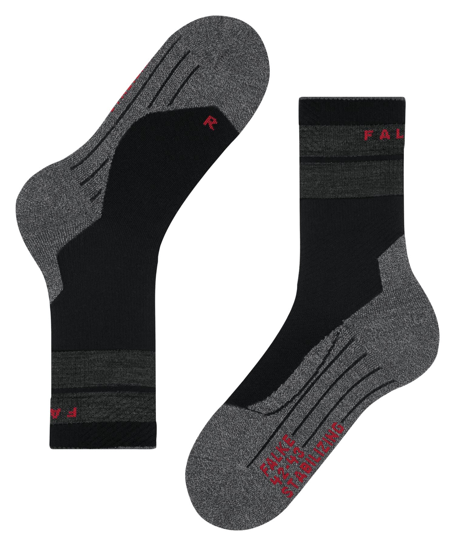FALKE Herren TK Stabilizing Wandersocken atmungsaktiv schnelltrocknende klimaregulierende geruchshemmende Wolle Funktionsmaterial mittelstarke Polster stabilisierend Kompression antiblasen 1 Paar