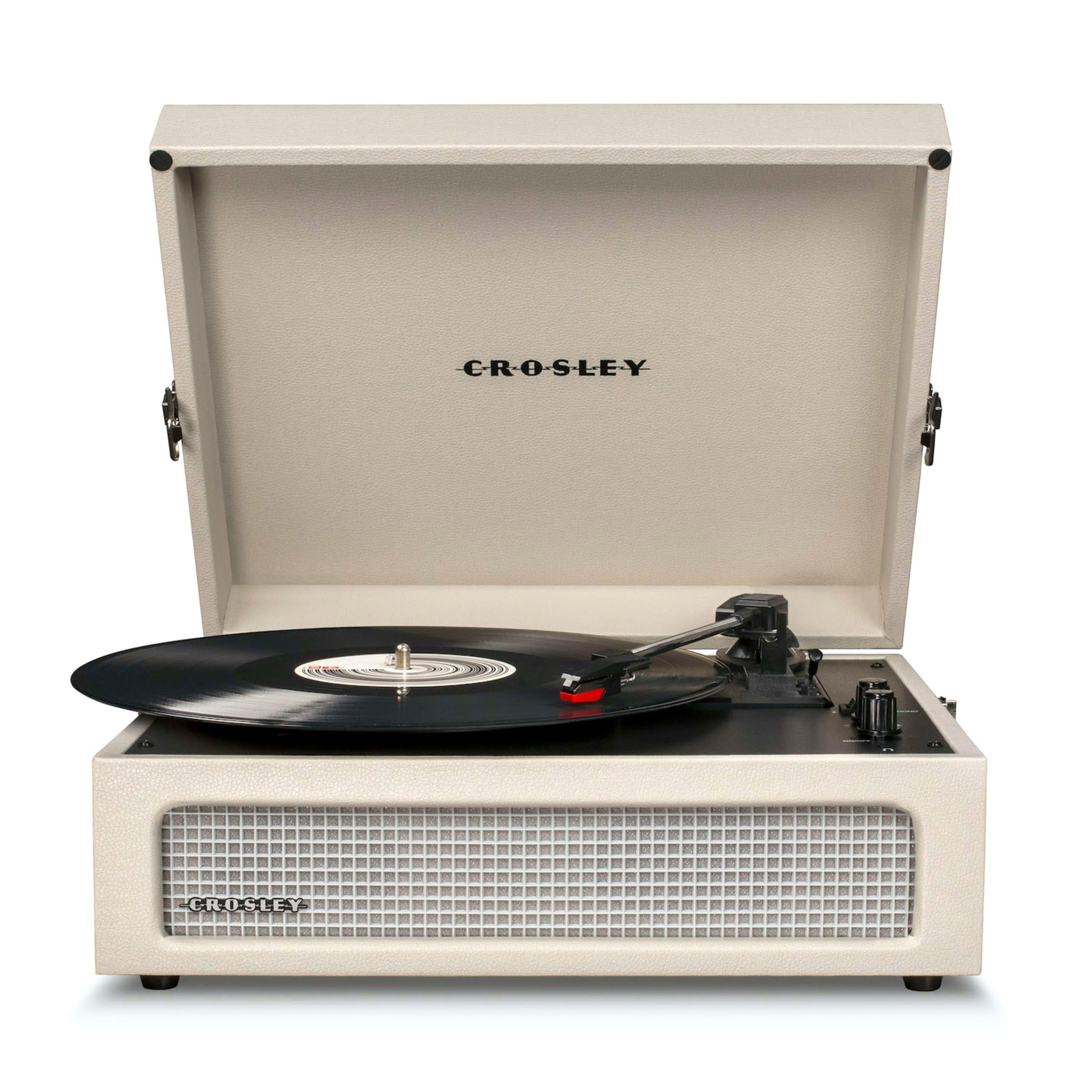 Crosley Voyager Portable Turntable - Bluetooth Record Player, 3-Speed Suitcase Vinyl Player, Home Turntables for Vinyl Records, Built in Stereo Speakers & Bluetooth Receiver, AUX Input, Dune Dune Classic