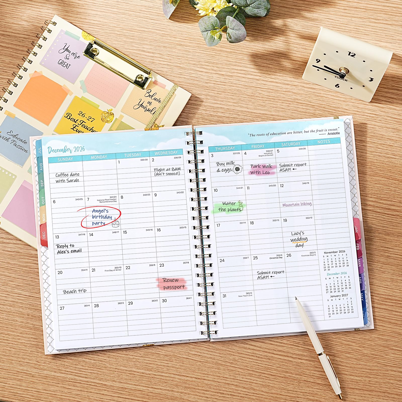 Lehrerplaner 2026–2027, Juli 2026 – Juni 2027, Lehrerplaner 2026–2027, akademisches Jahr, 21,6 x 27,9 cm, Wochen- und Monatsplanungsbuch, Schulunterrichtsplan