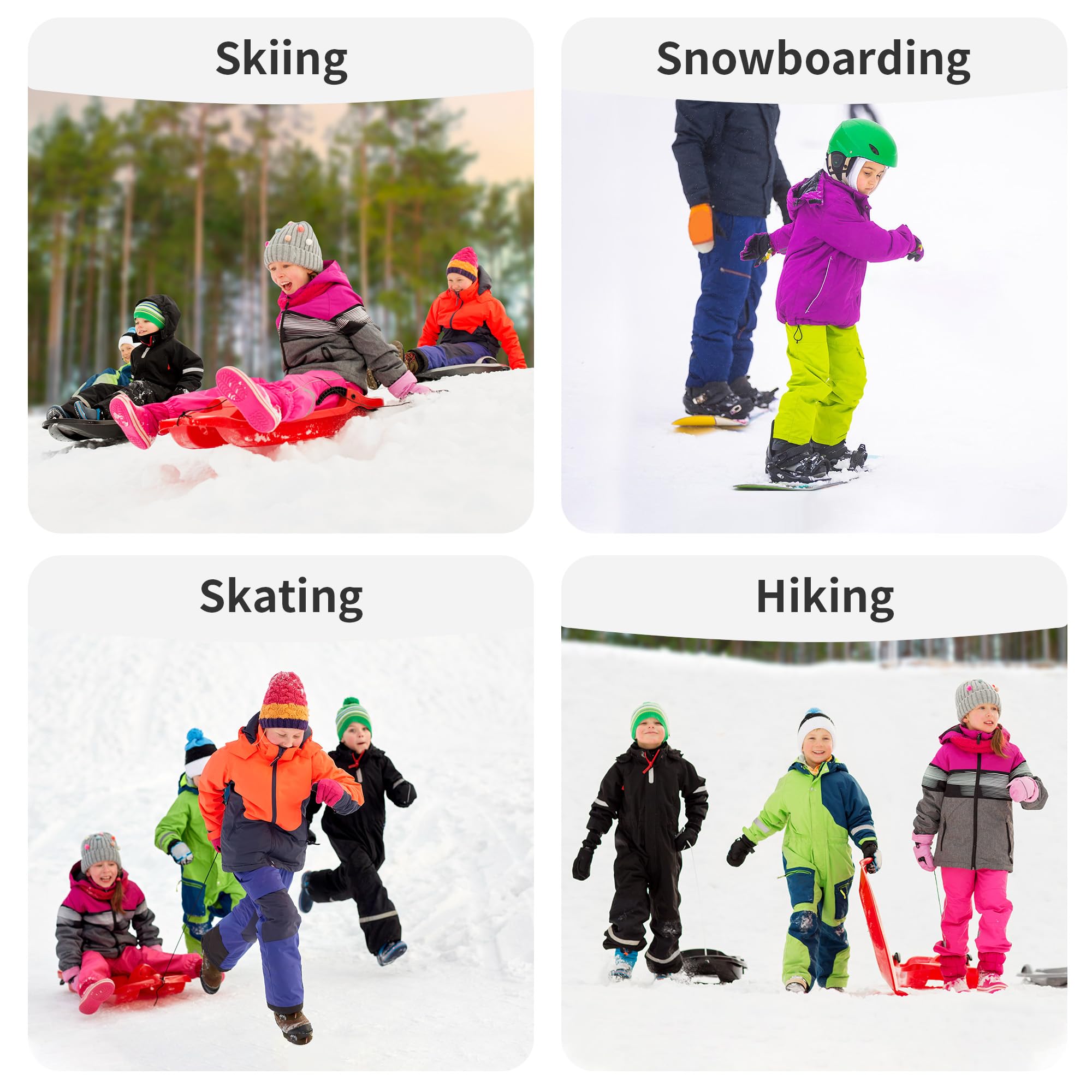 POUTINE Veste de neige pour garçons Veste de ski avec capuche amovible Manteau d’hiver extra chaud