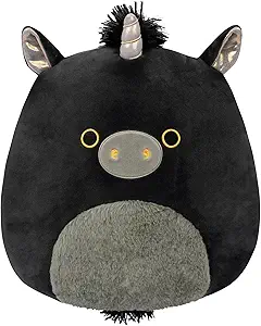 Squishmallows Original 12-Inch Nicolita Black and Gold Unicorn - Medium-Sized Ultrasoft Official Jazwares Plush