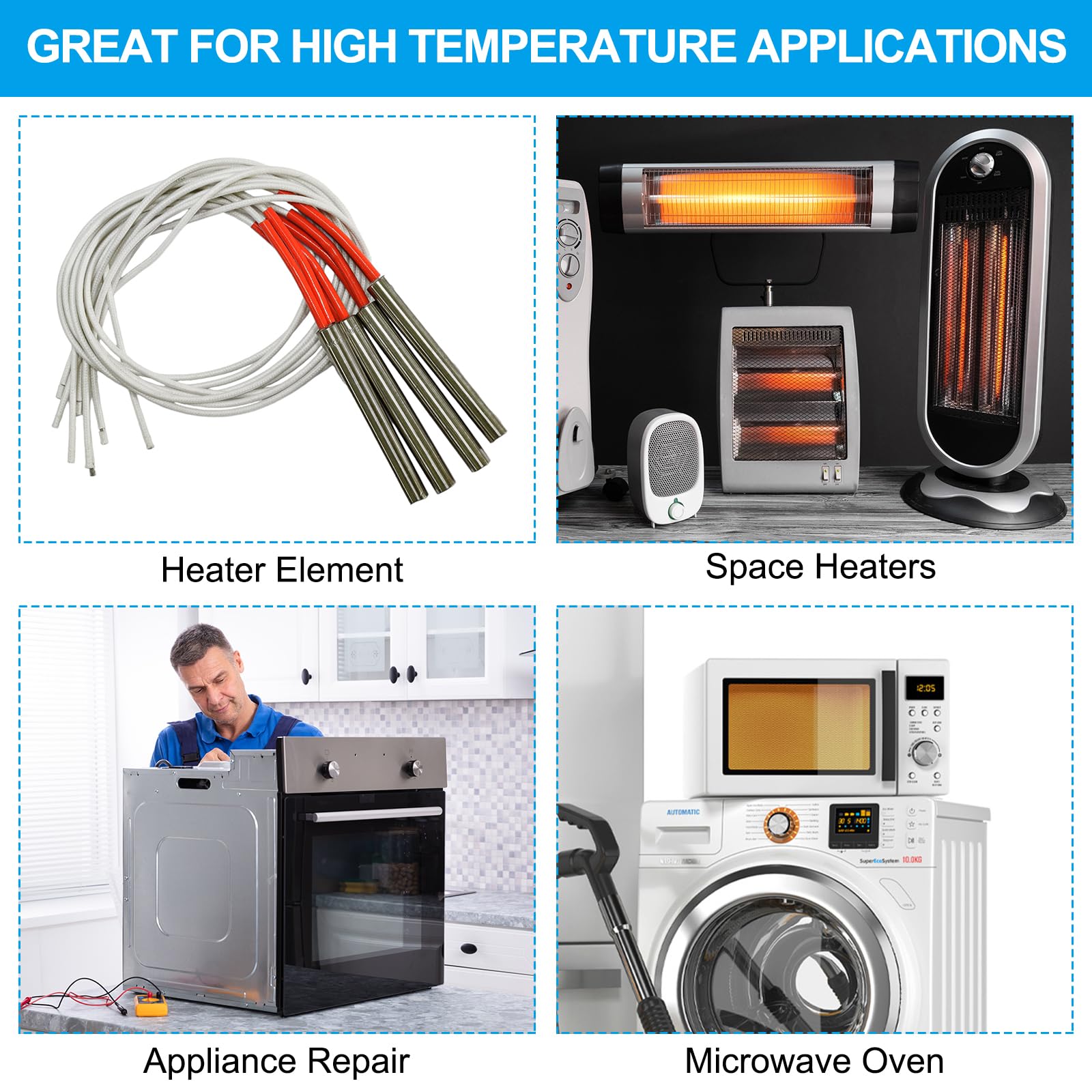PATIKIL 49.2 Pies 11AWG Cable Eléctrico De Alta Temperatura, -76 A 932 Grados Fahrenheit Mica Fibra De Vidrio Cable Eléctrico Sólido Aislado Resistente Al Calor Cable Monoconductor