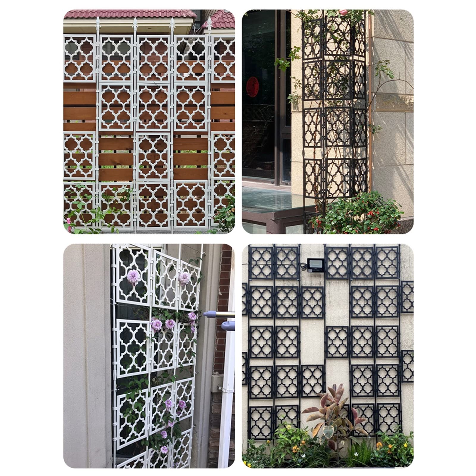 Treillis de jardin en métal pour plantes grimpantes - Panneau mural extérieur antirouille pour vignes, fleurs, plantes en pot, roses, légumes et concombres - Vert - Durable et élégant
