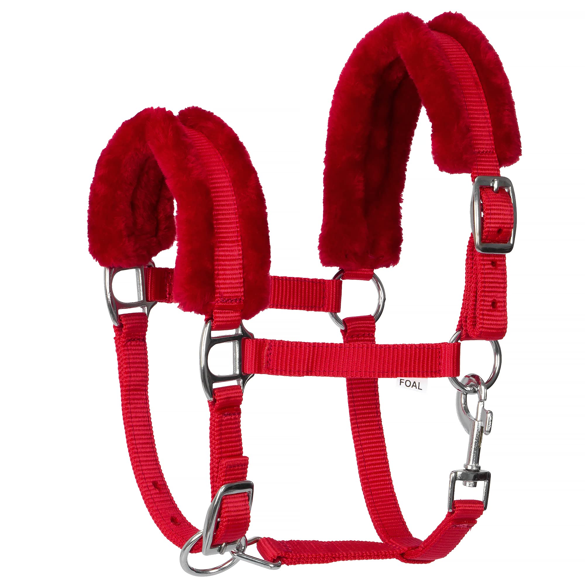 Licol D'écurie Start Rembourré Fourrure Synthétique - Nylon, Ajustable, Mousqueton - Taille Cob/pur-sang, Couleur Turquoise