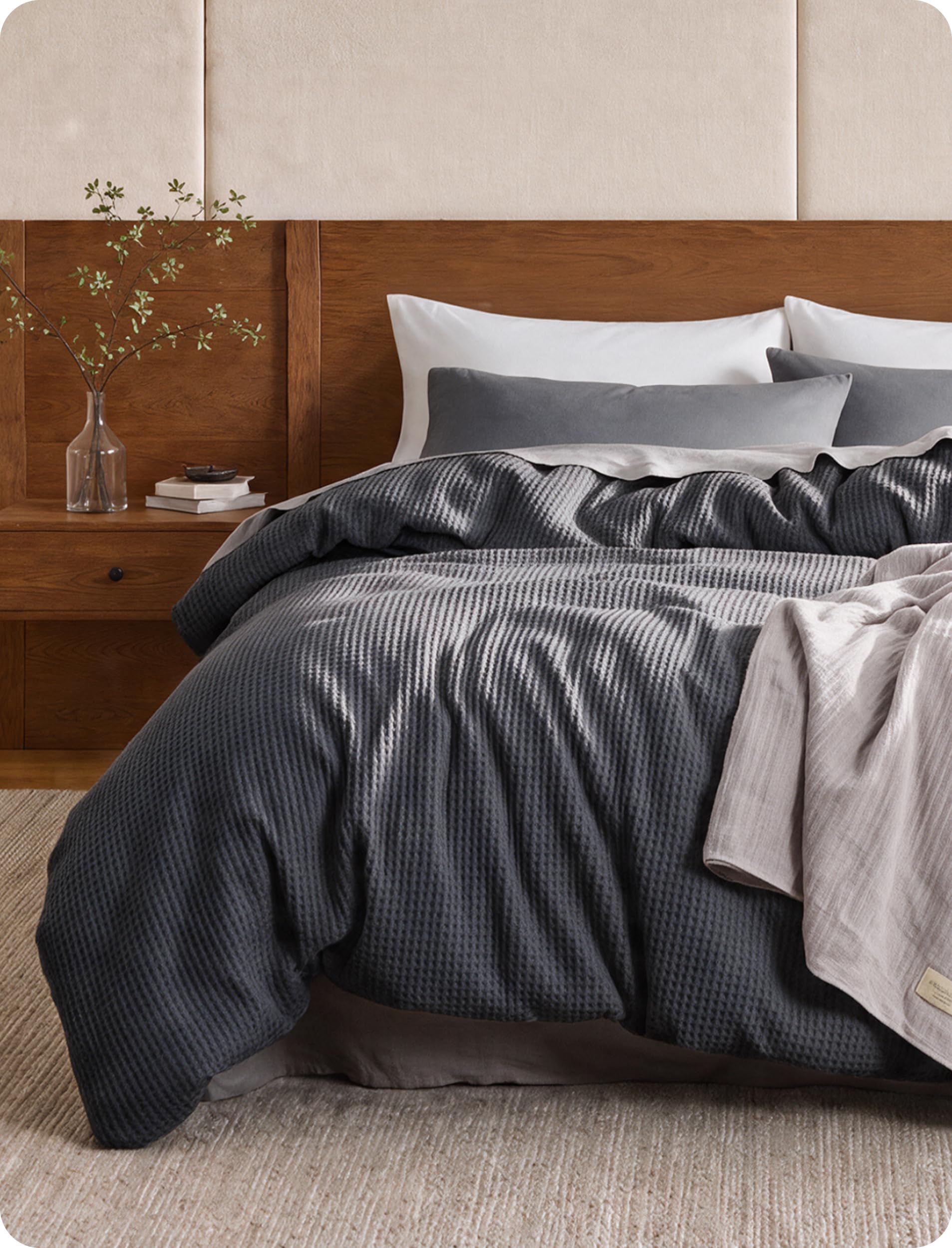 Bedsure PureWoven Cotton Waffle Weave Duvet Cover, Queen, Duvet Cover Only