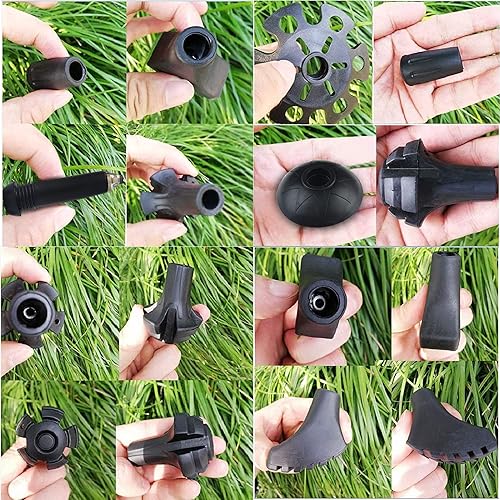 Miniatura 5 de Puntas de bastones de trekking, protectores de goma para senderismo, accesorios de repuesto, para la mayoría de los bastones de senderismo