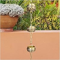 Vista 1 de Rain Chains,Rain Catcher Chain, Hanging Rain Chain Aluminum, Decorative Water Catcher Copper-Plated Cup, Heavy Rain Water Chain,B-26m/85ft