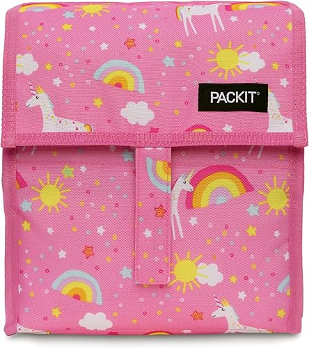 Miniatura 10 de PackIt Lonchera congelable, niebla gris, fabricada con tecnología EcoFreeze, plegable, reutilizable, cierre de cremallera y velcro con asa de