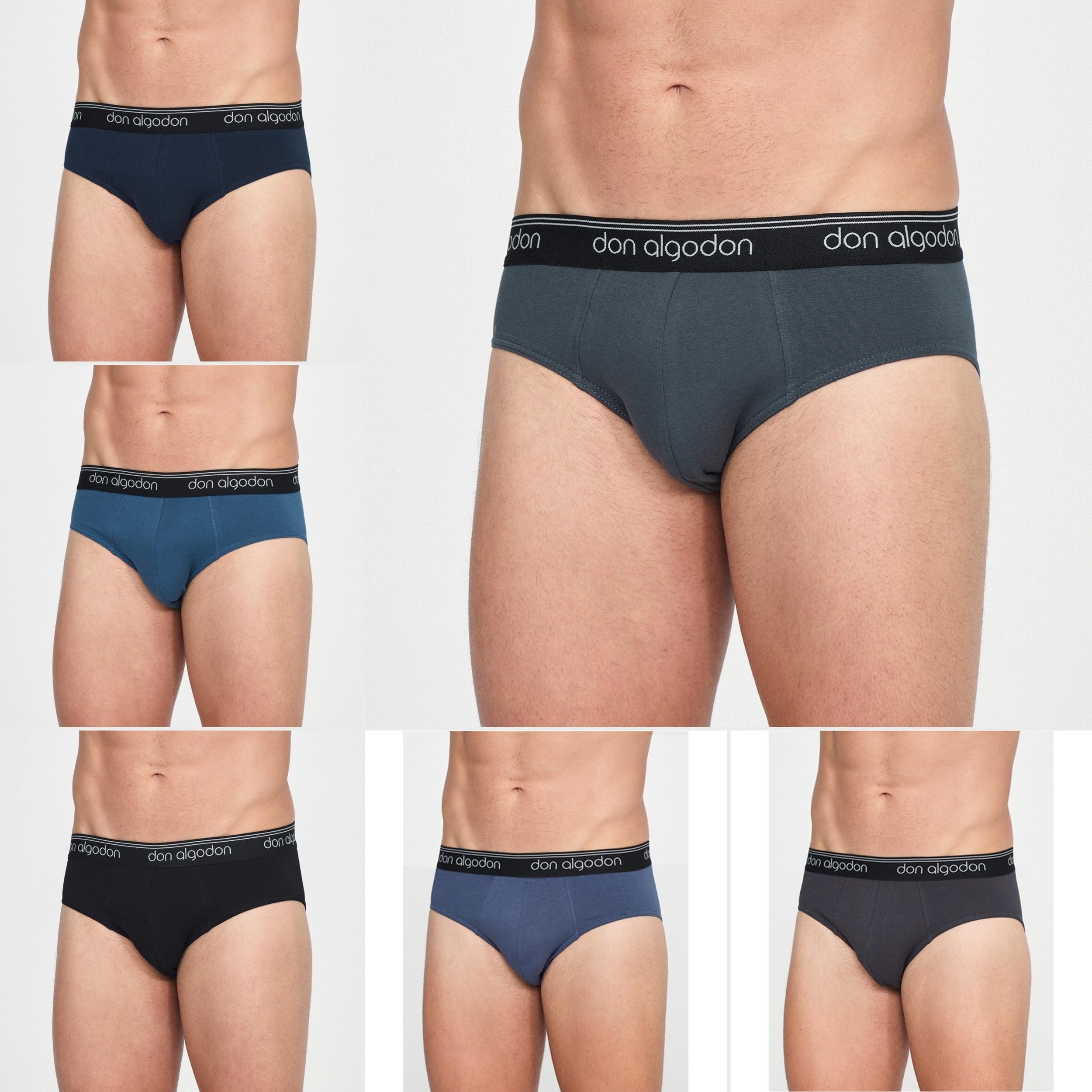 DON ALGODON Pack 12 Slips Hombre Algodón - Calzoncillos Slip Suaves y Transpirables - Multipack Ahorro Anti-Rozaduras