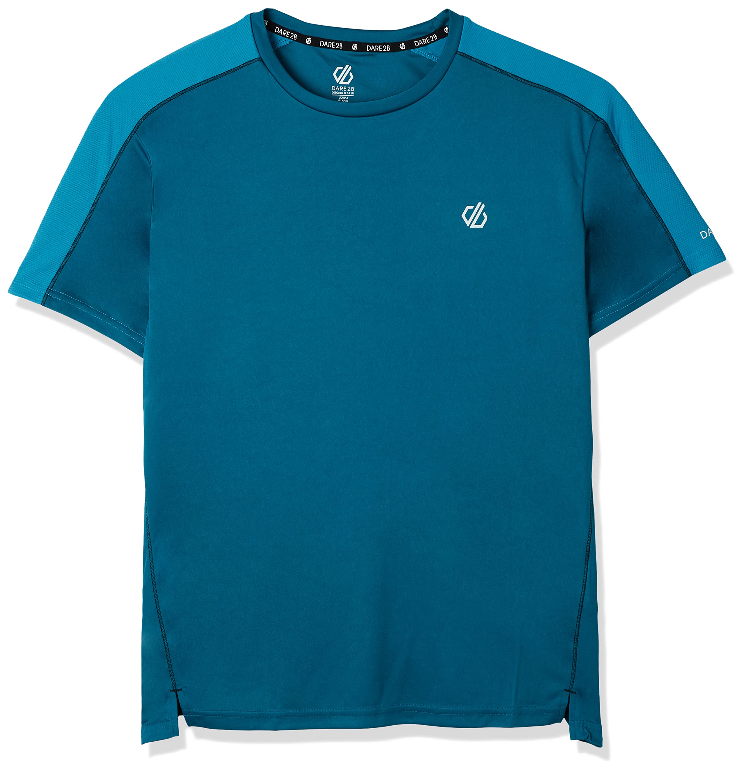 Dare2b Discernible Tee Mens Workout GIM and Running T-Shirt Q-WIC Lightweight Recycled Fabric with Odour Repellent and Reflective Print Details - Sport t-Shirt