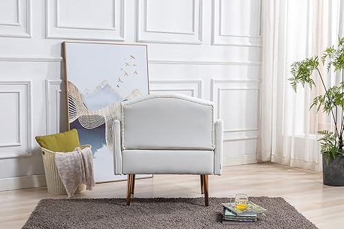 Miniatura 13 de SZLIZCCC Silla decorativa moderna, sillón tapizado de cuero PU, sillón tapizado, silla de salón de club. Adecuado para: estudio, silla de sala de PU