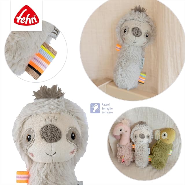 Foto 4 de 6 de Fehn Stabgreifling Faultier - Greifling zum Rasseln in Form eines kuschelweichen Faultiers