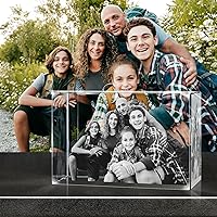 Vista 7 de Foto de cristal 3D, regalos personalizados, marco de fotos 3D personalizado, rectangular, regalos para parejas, regalos familiares, regalos
