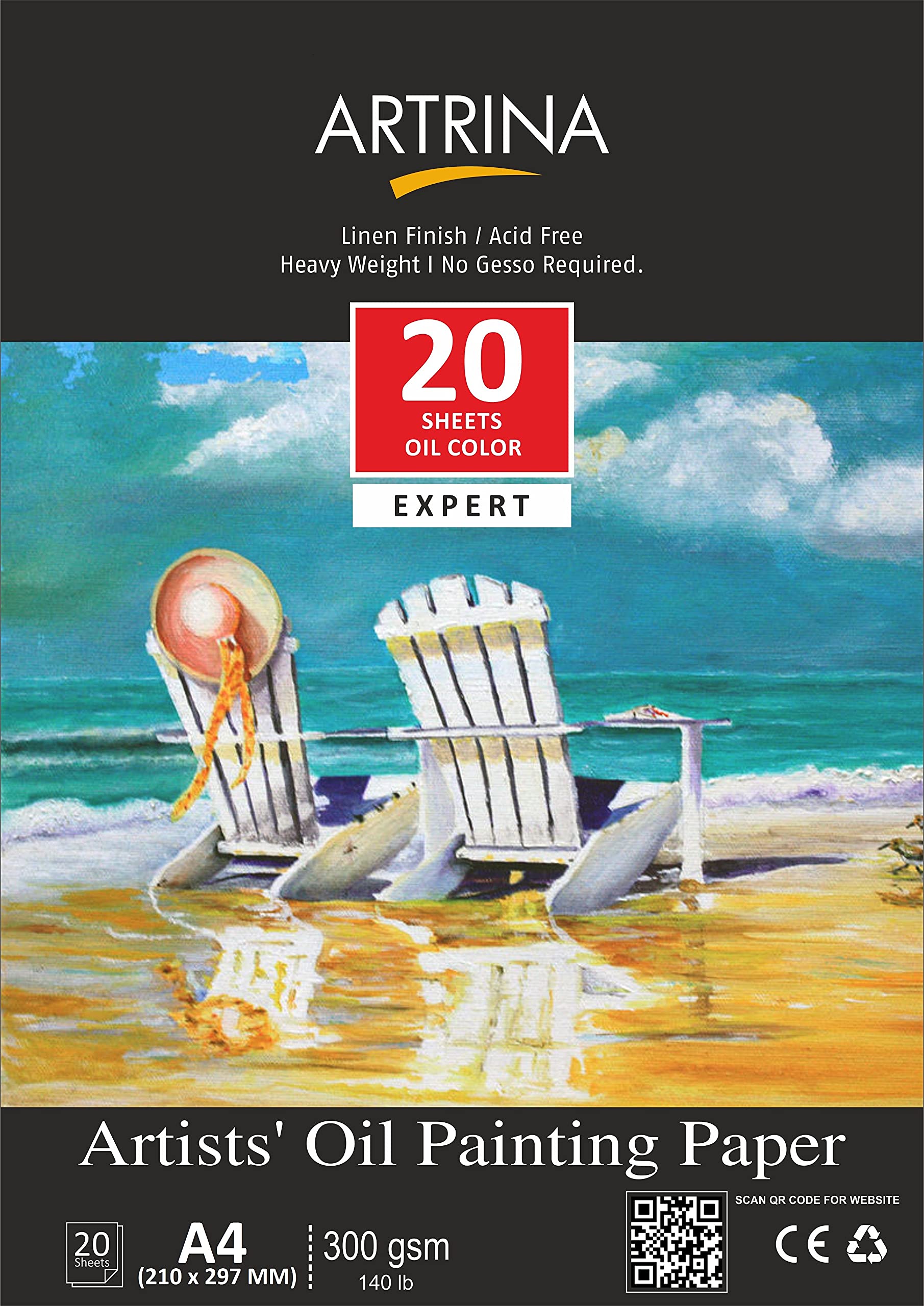 Artrina 300 GSM Oil Painting Sheets for Beginners Professional, Drawing Pad for Coloring Oil Acrylic Painting Artists Sketching Primed Linen Textured Surface Acid Free 20 Sheets, A4 Size, White (B09H4L5TP1) Amazon Price History, Amazon Price Tracker