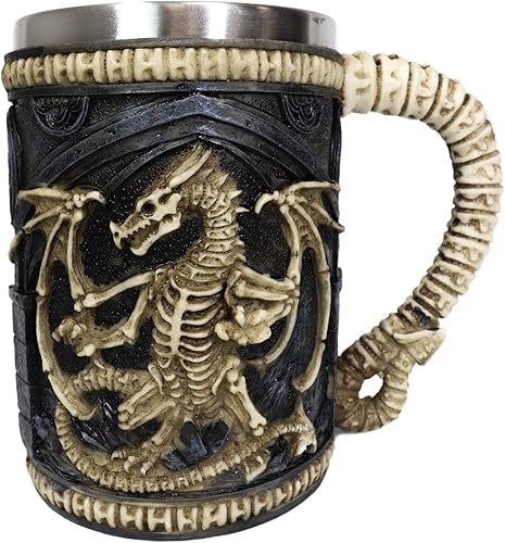 Miniatura 4 de Ebros Gift Taza de café gótica legendaria de huesos esqueléticos Osario Dragón Overlord Cerveza Grande Stein Tankard Taza de café Calabozos Dragones