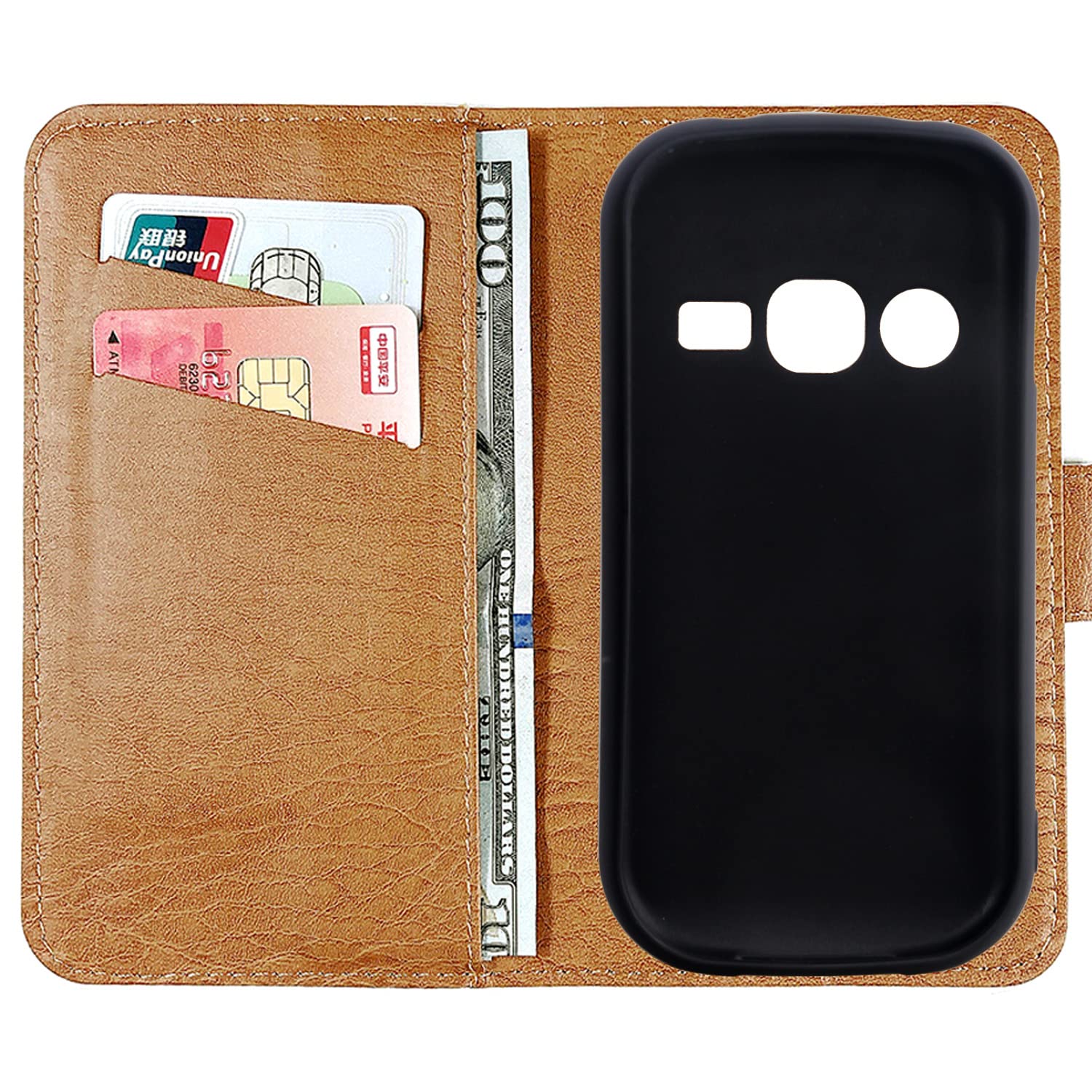 Cuson Marrón Carcasa Funda TPU Silicona para Doro 1360/1361 / 1362 2.4 Inch Magnética Premium Caso Protección Cuero Billetera Antigolpes Cover Teléfono Case Etui