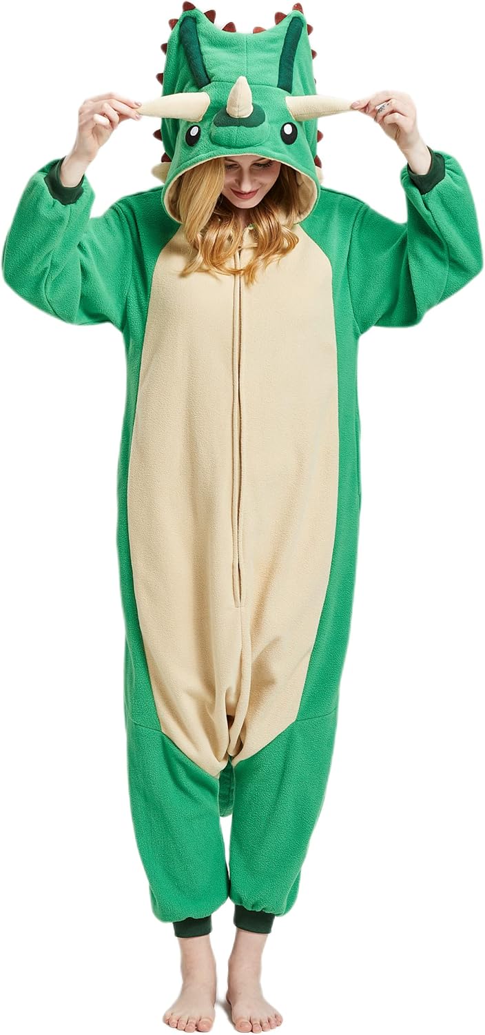 SimZoo Adult Animal Onesie Pajamas, Men and Women's Animal Cosplay Costume Sleepwear, One-Piece Unisex Homewear
