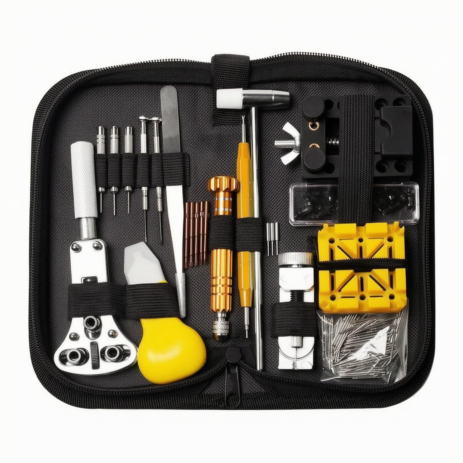 Gralara Kit Reparación Relojes con Estuche Portátil Completo Kit Reparación Relojes Multifuncional Herramientas para Relojeros