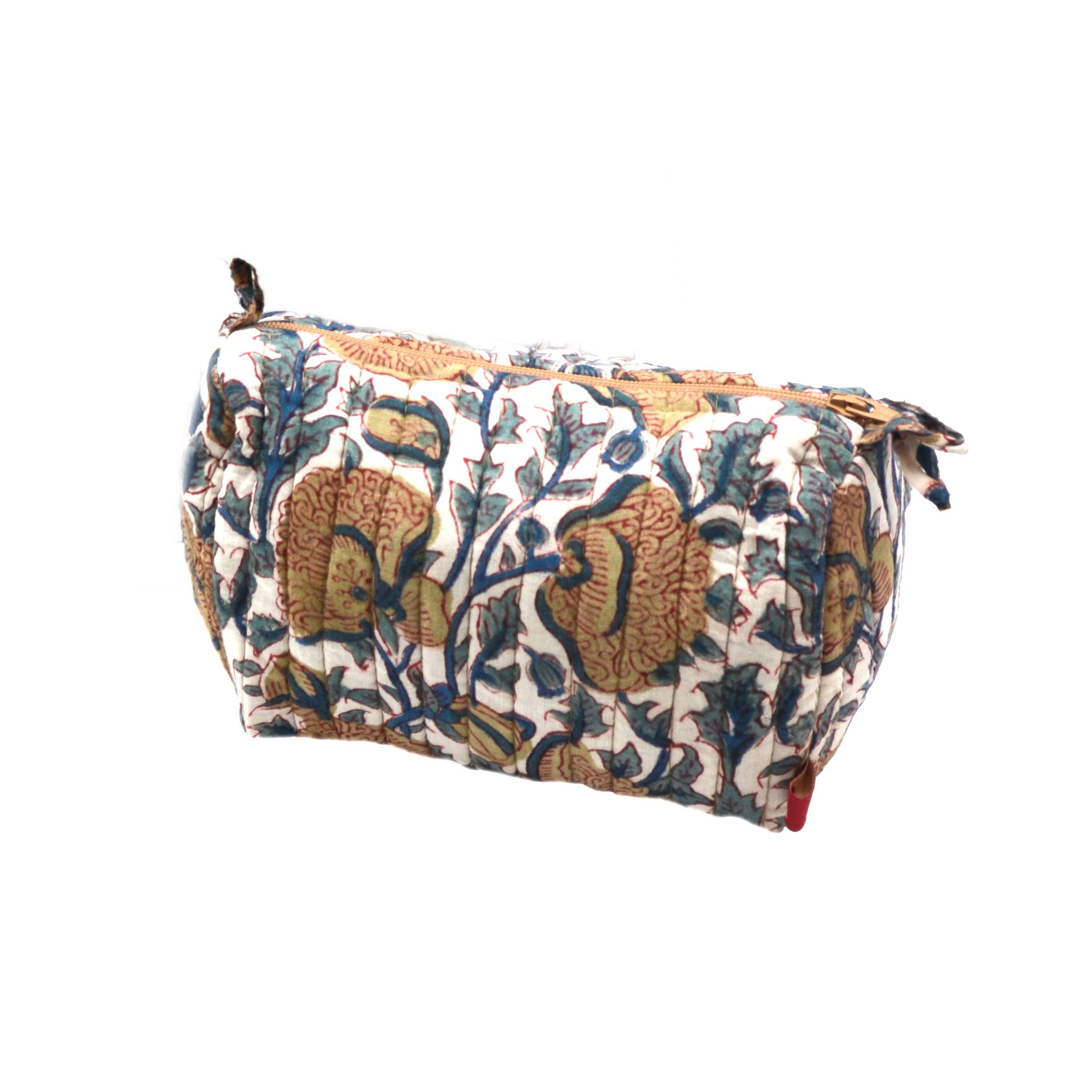 Block Printed Handmade, Medium Travel Kit, 100% Cotton, Organic Dyes (Tranquility)