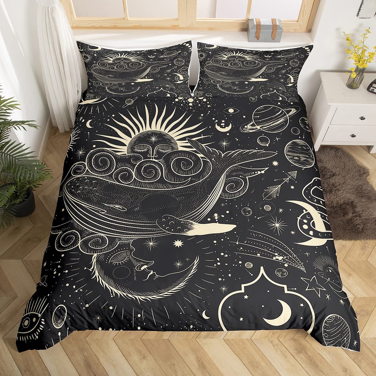 Housse de couette bohème très grand lit pour lit enfant et ado au style céleste