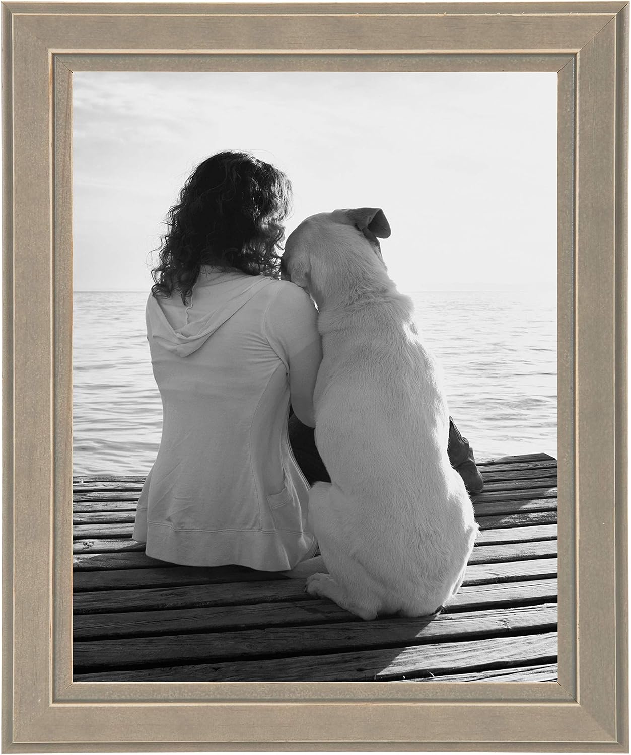 DesignOvation Kieva Solid Wood Picture Frame, Distressed Gray 8x10, Pack of 6