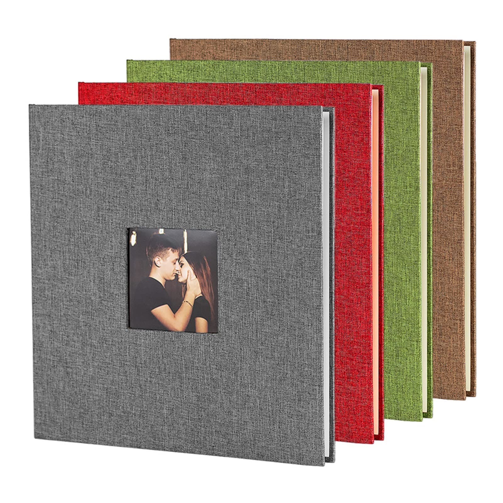 Bricolaje Álbum de Fotos 266x280mm 40 páginas Burlap Autoadhesivo película álbum Interno Páginas Interiores Álbum de la Familia Libro de Viajes Filately Album (Color : B)