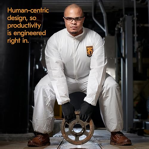 Miniatura 6 de Cobertor A40 con cierre zipper, desechable, con puños elásticos, blanco, caja de 25 unidades, Blanco, 25