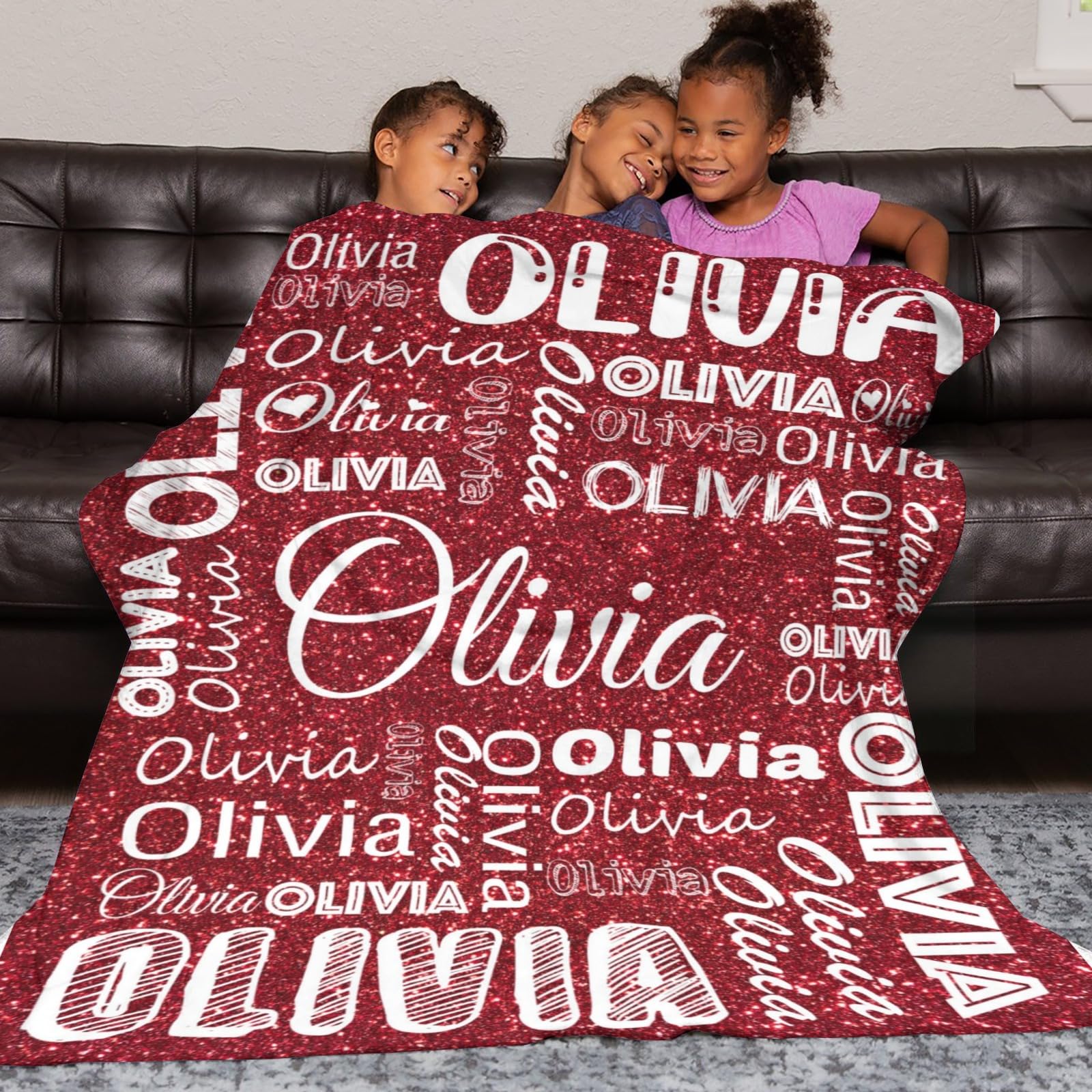 Dr.TOUGH Personalized Name Blanket - Custom Flannel Throw For Adults & Kids, Multiple Sizes