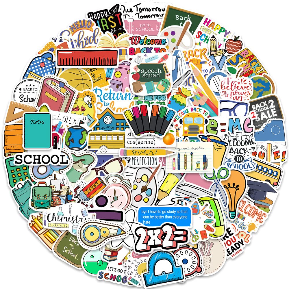 100 pezzi di adesivi per studenti bambini scientifici colorati scrapbooking packs per computer portatile