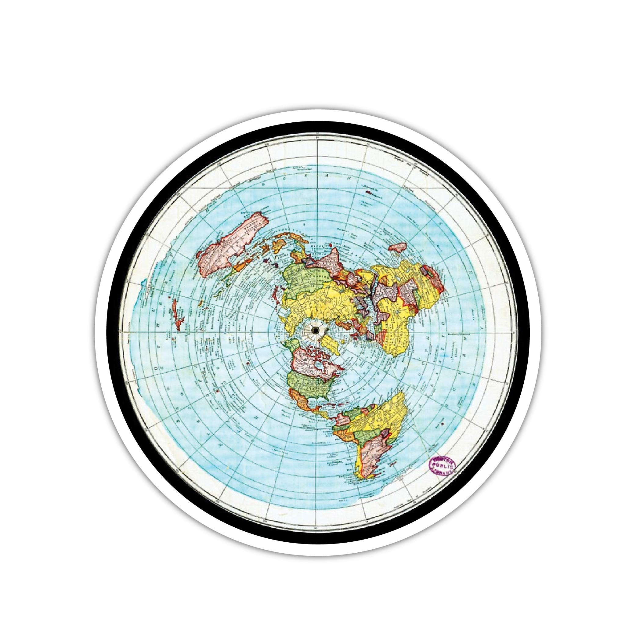 Boston Decal WorksThe Earth is Flat Round Sticker 5"