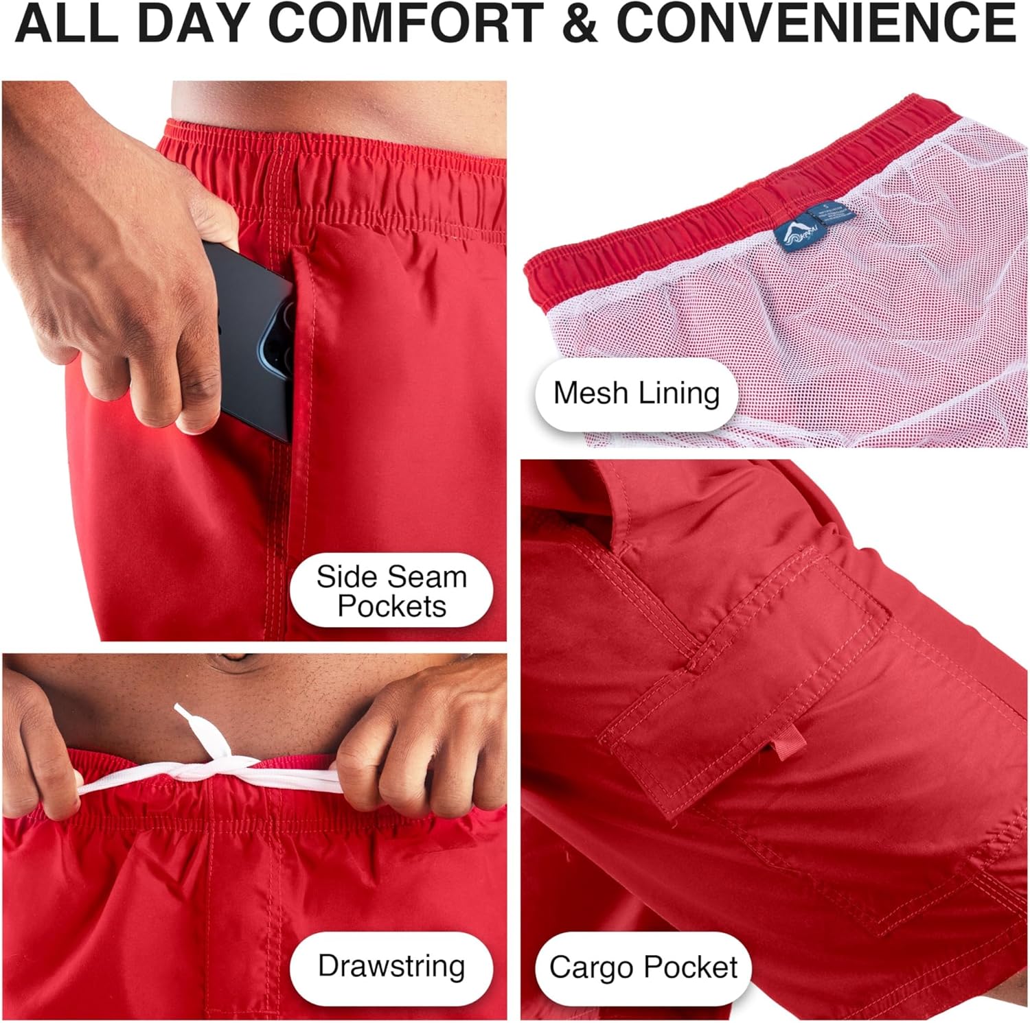 Kanu Surf Mens Havana Men's Swim Trunks Quick Dry Swim Shorts Bathing Suit Men, 5.5 to 7" Inseam (Regular and Extended - Image 3