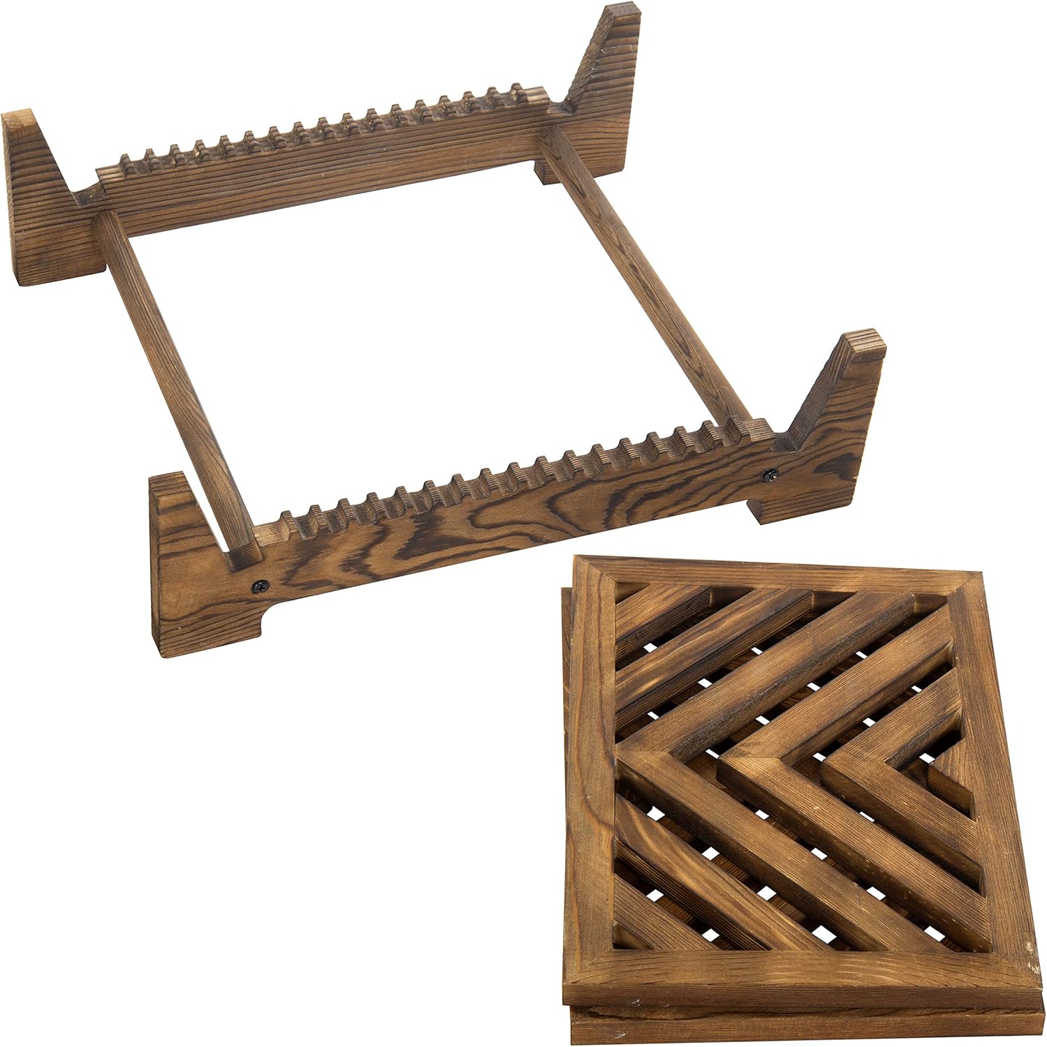 Holiday Deals 🛒 MyGift Vintage Dark Brown Wood Vinyl Record Holder, LP Album Organizer Rack - Display up to 15 Album Sleeves