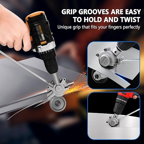 Miniatura 6 de Tyimble Cortador de placa de taladro eléctrico 2024  Accesorio eficiente de tijeras de metal para cortar hierro sin esfuerzo, acero, cobre,