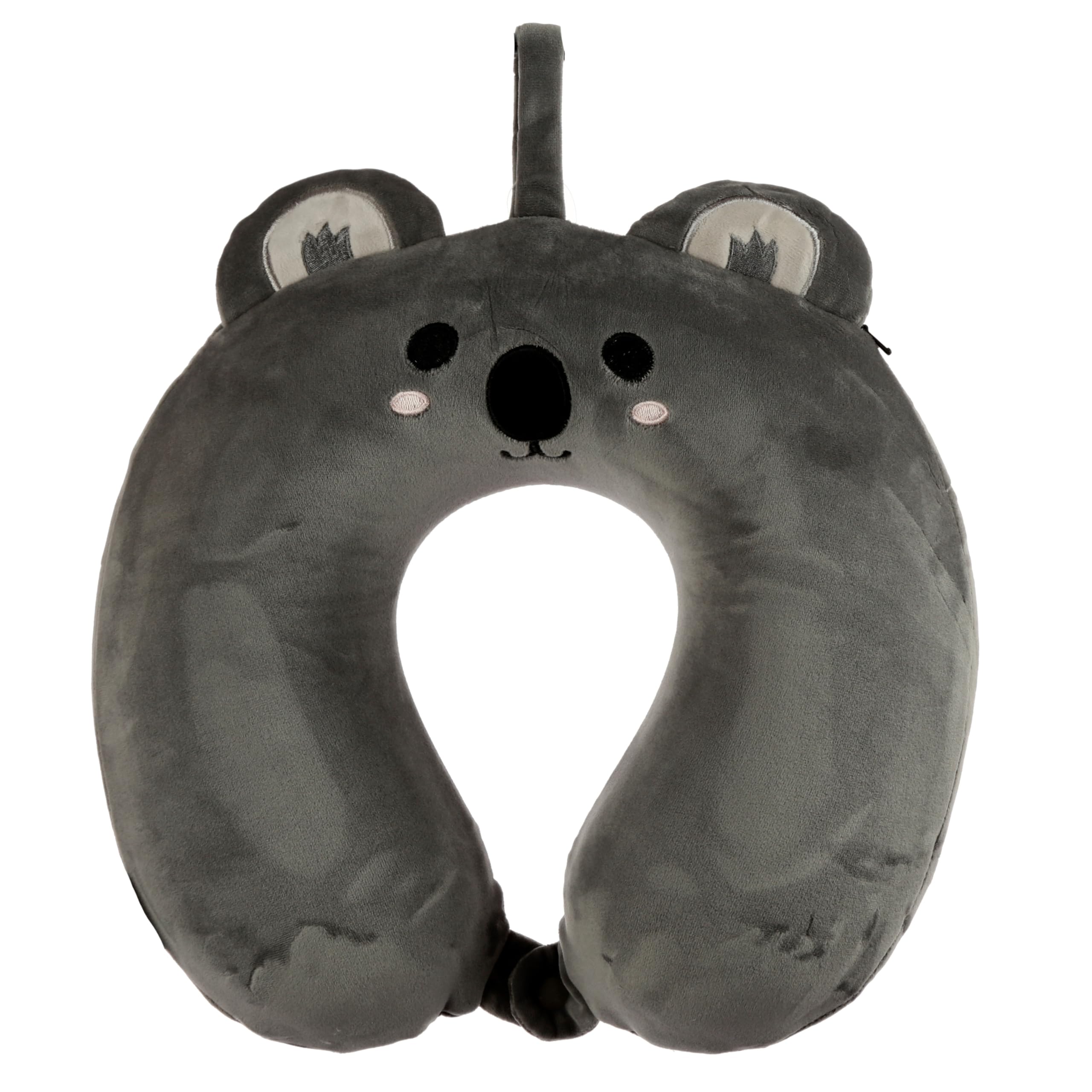 Puckator Relaxeazzz Koala Plush Memory Foam Travel Pillow - Neck Flight Airplane Pillow For Travel - Kids Neck Pillows Cushion For Sleeping Neck Pain Adults - Airport Essentials