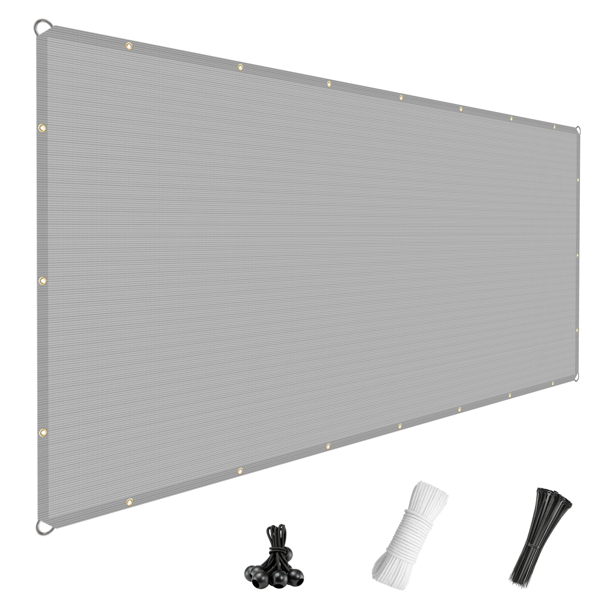 Windscreen4less 14' x 30' Sun Shade Sail Straight Edge Sun Shade Canopy Cover Outdoor with Grommets D-Ring UV Block for Pergola Backyard Patio (Light