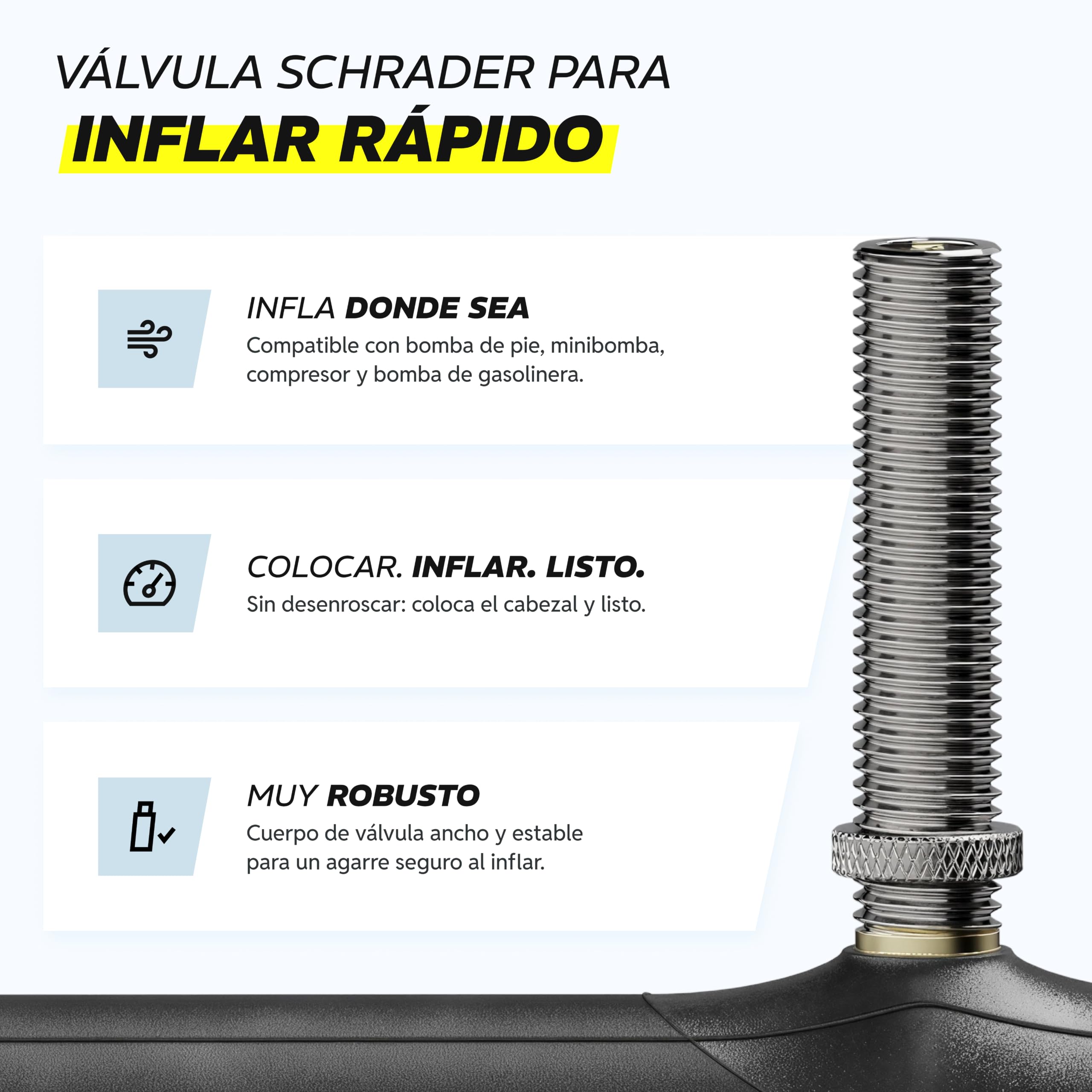 Alphatrail Cámara de Bicicleta Rick 28 Pulgadas AV Schrader Válvula 2X Conjunto con Garantía de Movilidad I Cubierta Compatible Schwalbe, Michelin, Continental, Conti, Maxxis & Kenda