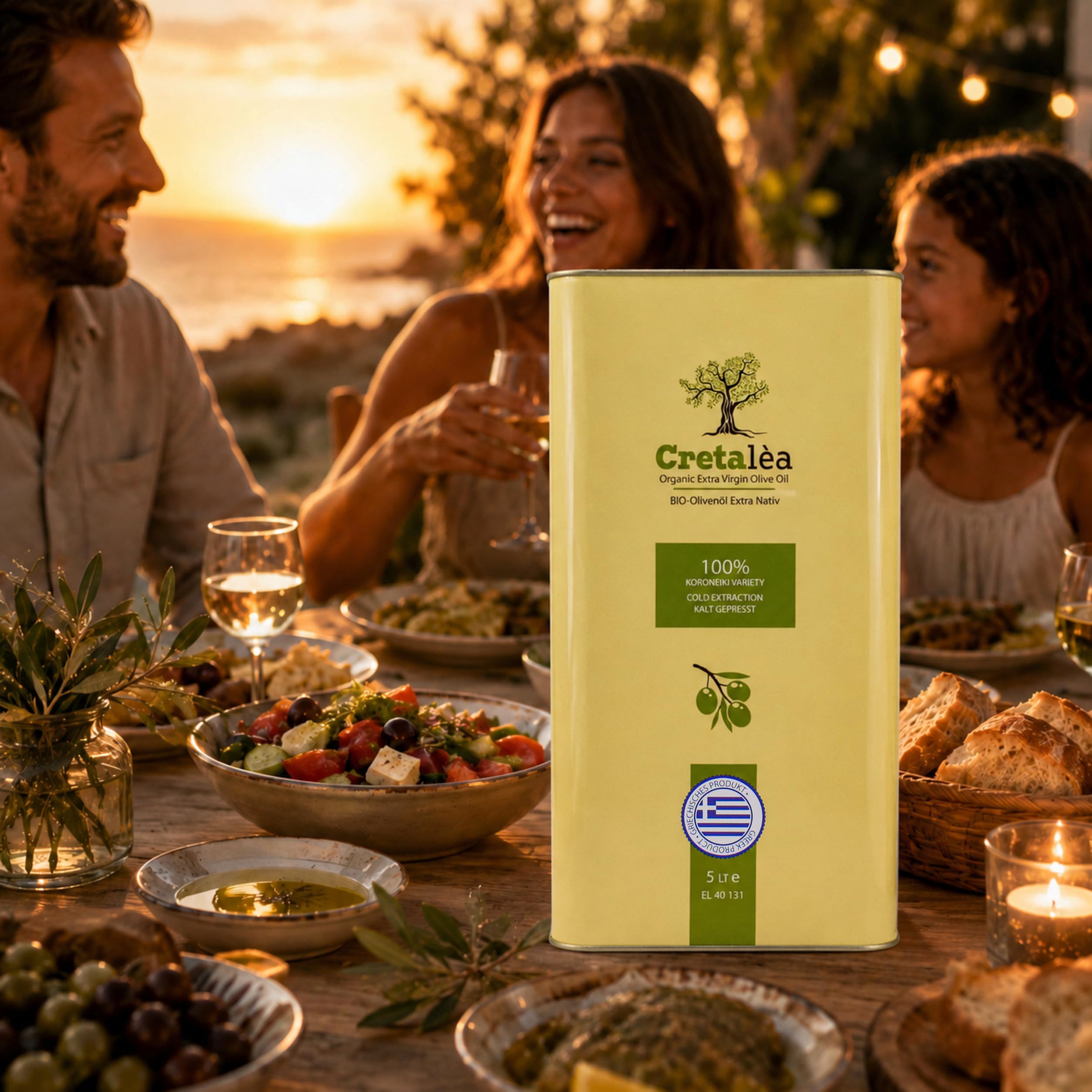 Olivenöl 5 Liter Bio - Extra nativ - Kreta - kaltgepresst - griechisches Öl - 100% handverlesen, Singvogelgeschützt - neue Ernte - Cretalèa