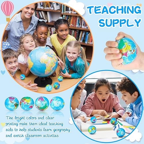 Miniatura 4 de 40 bolas de estrés con forma de globo, bolas de estrés de 3 pulgadas y 2.5 pulgadas, mini bolas de espuma para adultos, adolescentes, ejercicio de